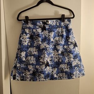 Allyson Whitmore Blue and White Floral A-Line Skort
